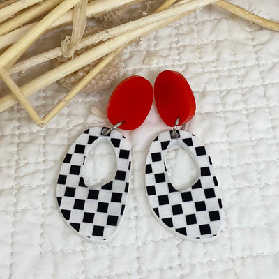 Christmas Red Bow White Plush Ball Earrings | Retro Stage